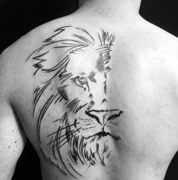 15 Realistic Lion Back Tattoo Designs And Ideas