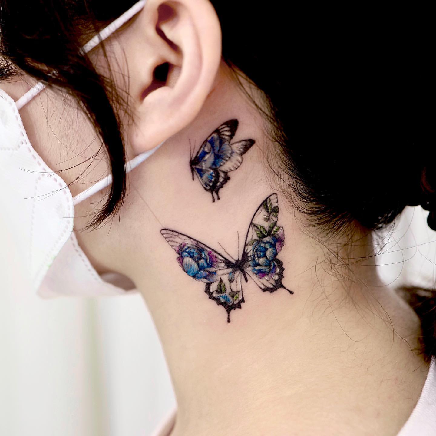 25 Cool Butterfly Neck Tattoo Ideas For Men Amp Women In 2023