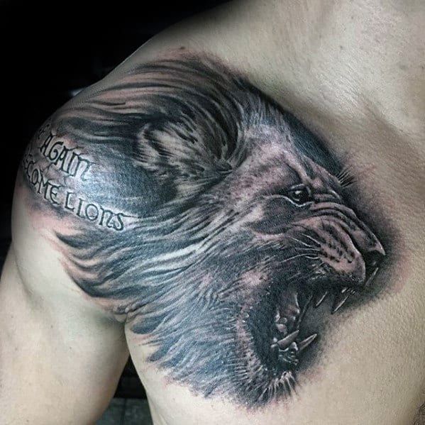 50 Lion Back Tattoo Designs For Men Masculine Big Cat Ink Ideas