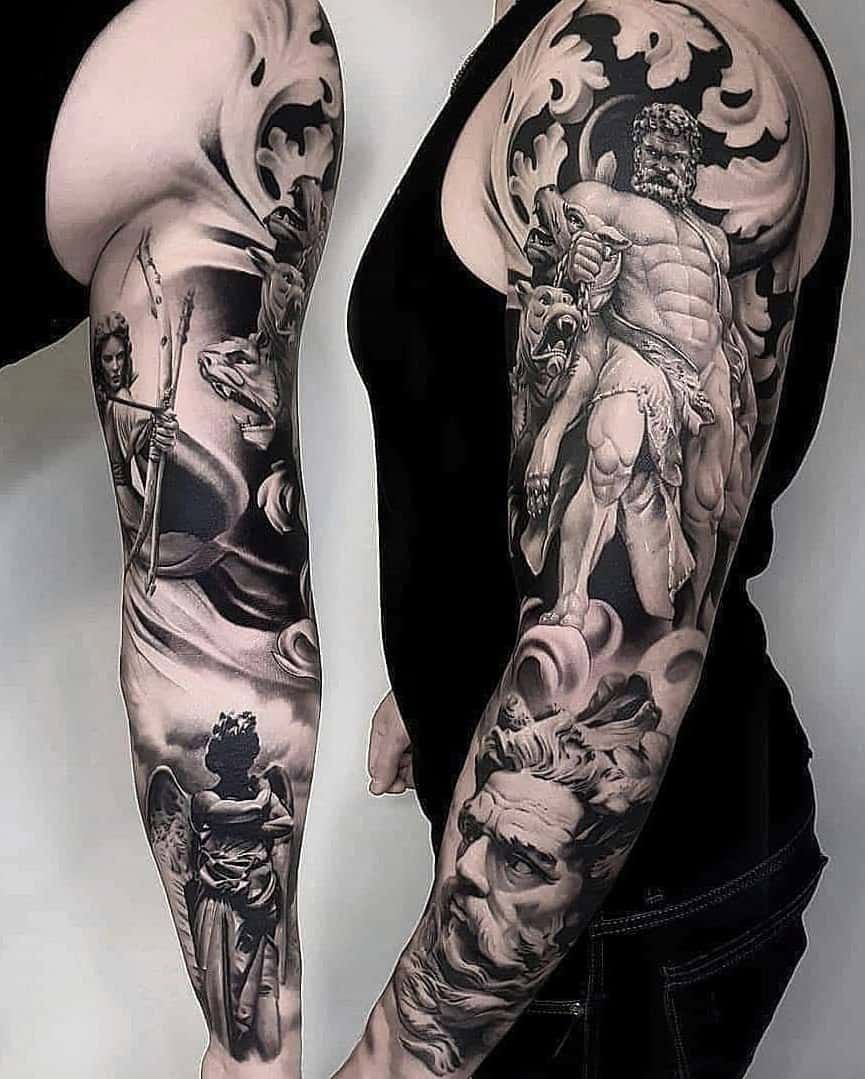 60 Greek Tattoos For Men Mythology And Ancient Gods