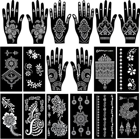 Amazon Com Henna Tattoo Kit Reusable Henna Stencils For Hand Forearm Amazon Com Henna Tattoo Kit Reusable Henna Stencils For Hand Forearm