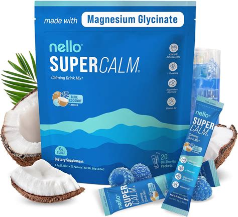 Amazon Com Nello Supercalm Powdered Drink Mix Blue Coconut L