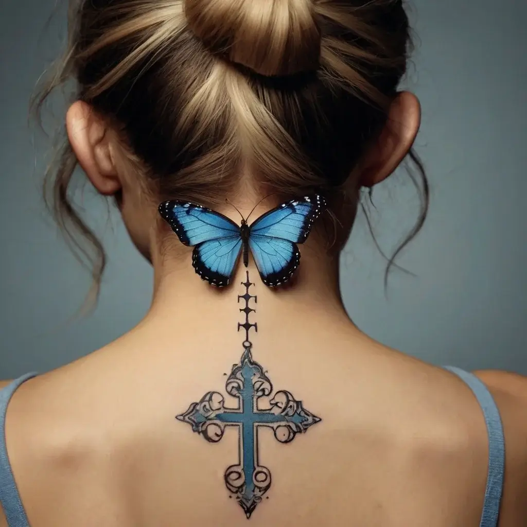 Butterfly Cross Tattoos Meaning Symbolism 83 Designs Hbtat2