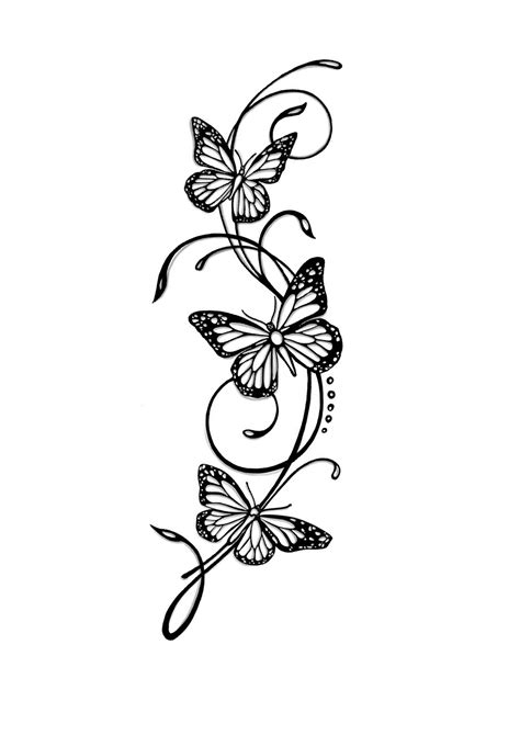 Butterfly Vine Tattoo Design