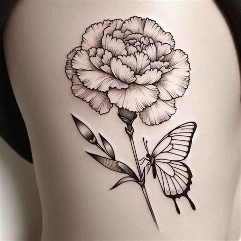 Carnation And Butterfly Tattoo Korai Birth Flowers Carnation And Butterfly Tattoo Korai Birth Flowers