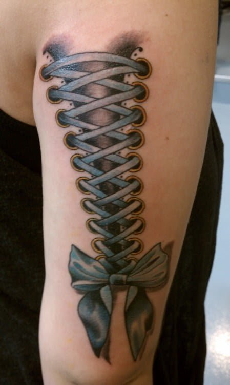 Corset Leg Tattoos Corset Tattoo Back Of Leg Tattoos Ribbon Tattoos