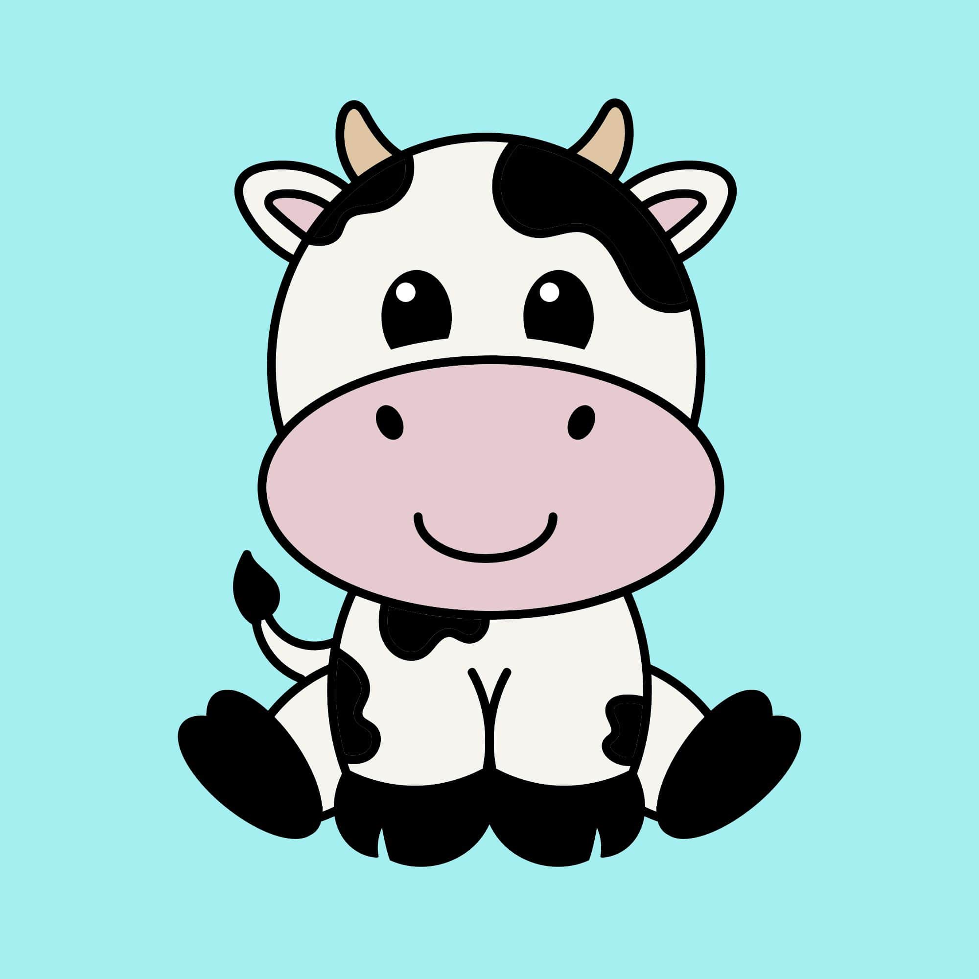 Cute Cartoon Cow Tattoo