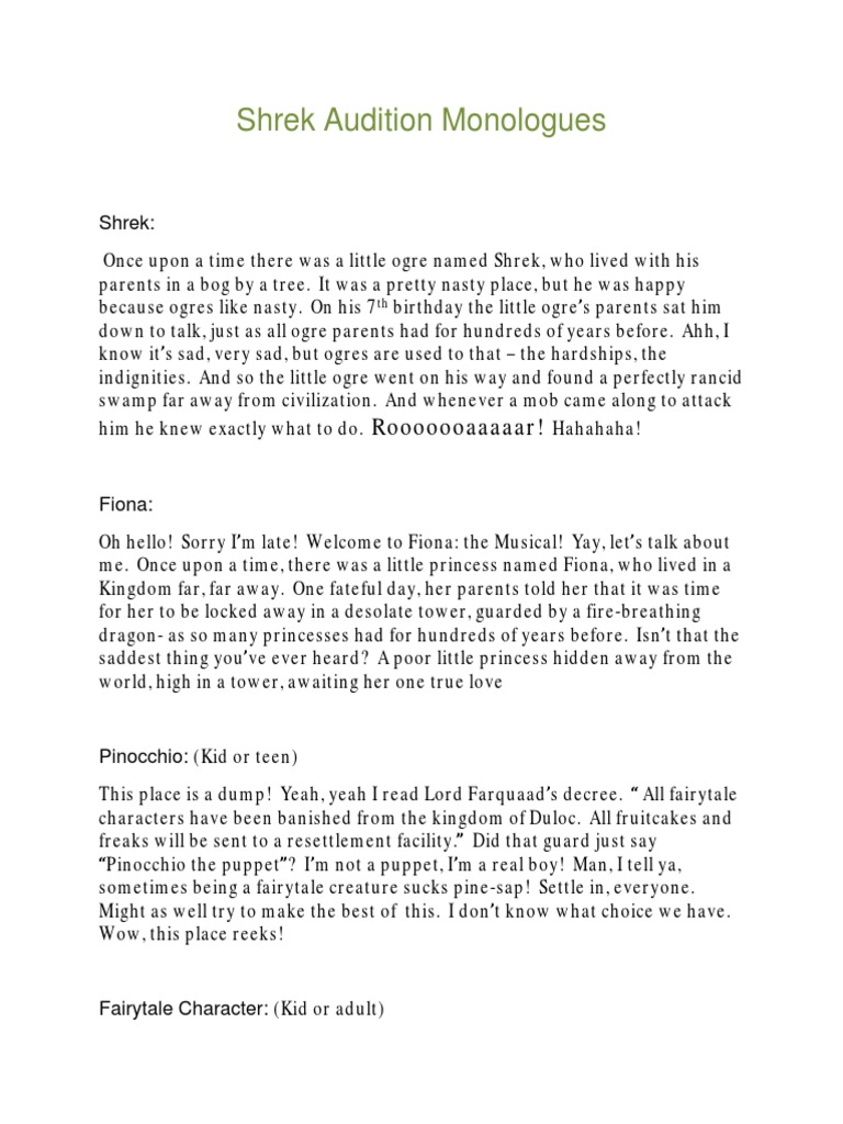 December Audition Monologues Pdf