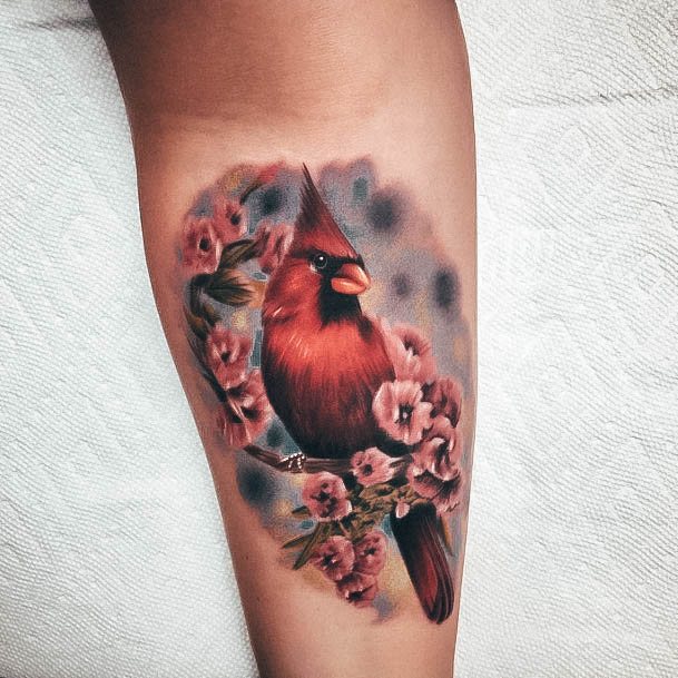 Female Cardinal Bird Tattoo Female Cardinal Bird Tattoo