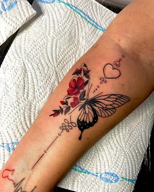 Flower Butterfly Tattoo