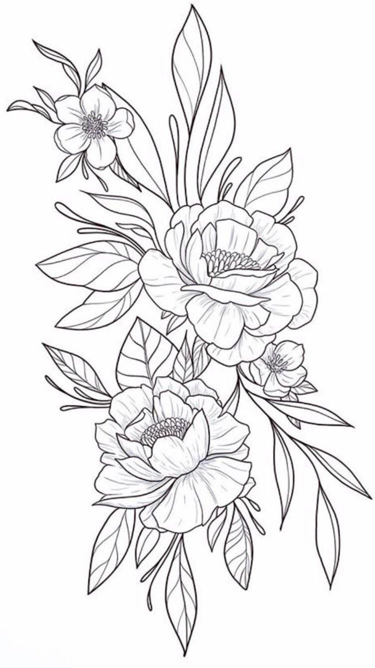 Flower Outline Tattoo Designs Flower Outline Tattoo Designs