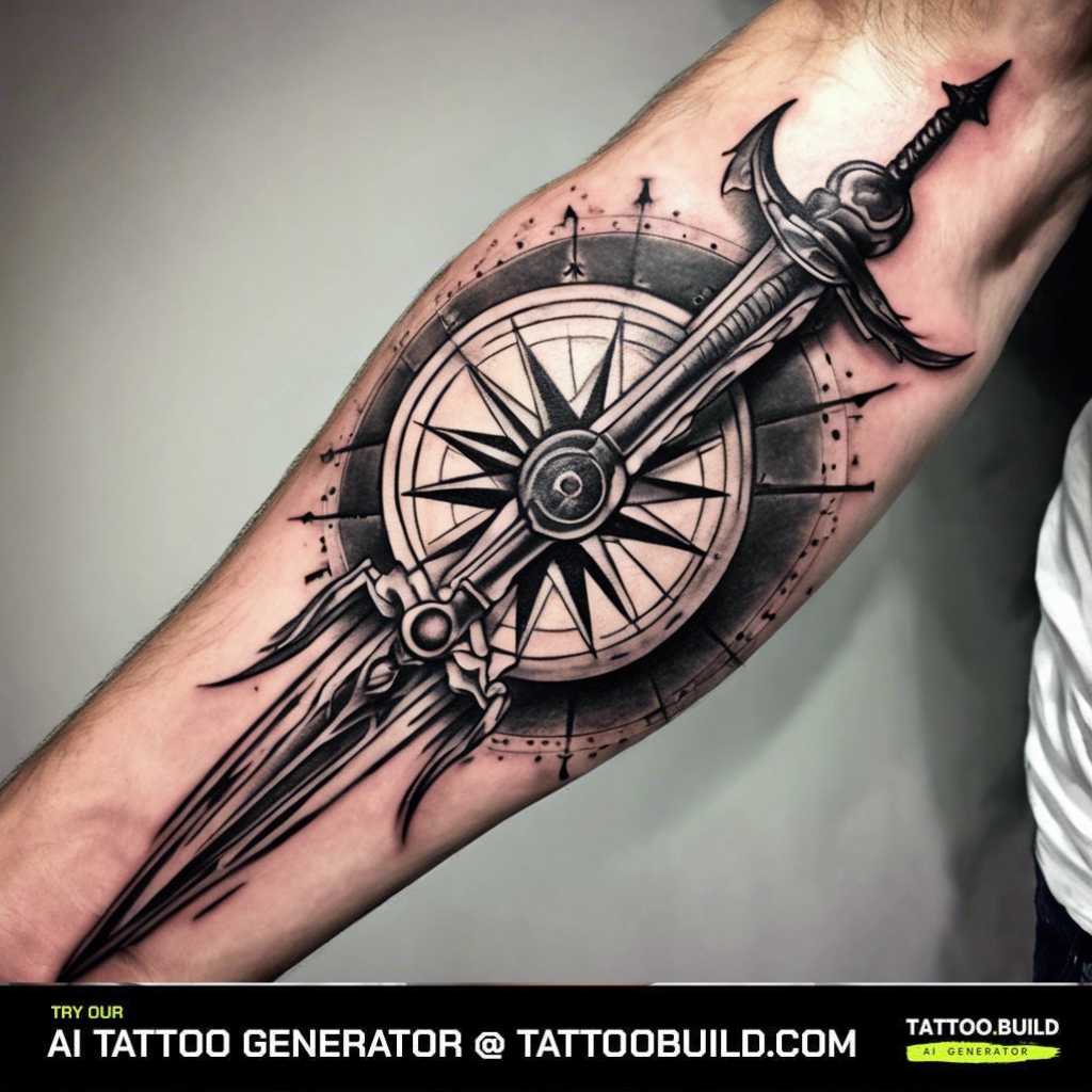 Forearm Compass Tattoo Designs