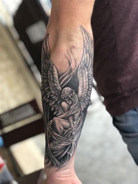 Forearm Guardian Angel Angel Tattoo Forearm Tattoo Ideas