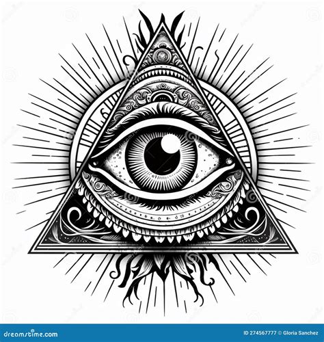 Line Art Tattoo Style Eye Of Providence Illustration All Seeing Eye Line Art Tattoo Style Eye Of Providence Illustration All Seeing Eye