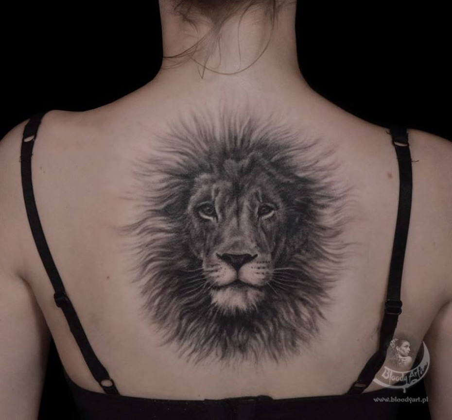 Lion Back Tattoo