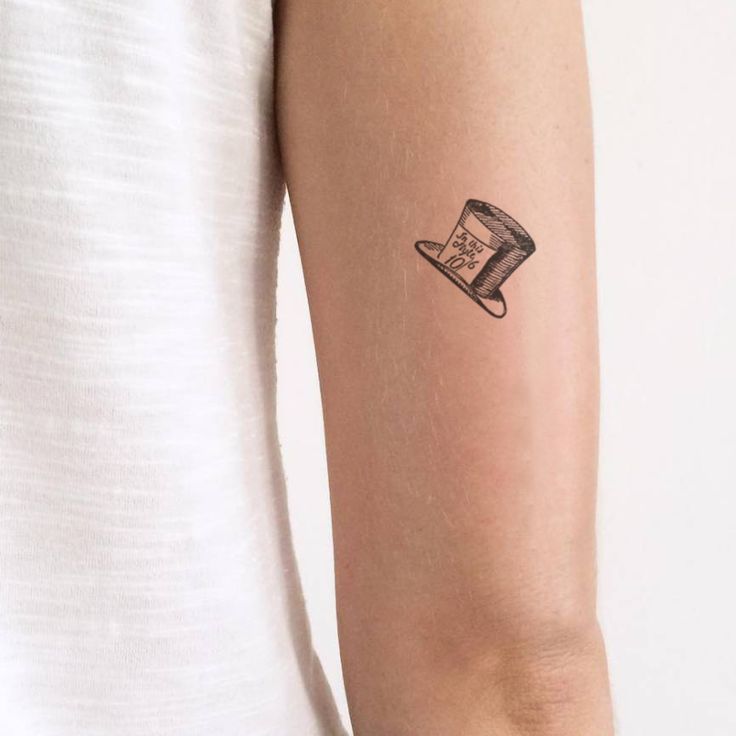 Mad Hatter S Hat Temporary Tattoo Set Of 3 Mad Hatter S Hat Temporary Tattoo Set Of 3