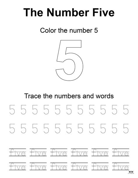 Number 5 Tracing Worksheets 15 Free Pages Printabulls Number 5 Tracing Worksheets 15 Free Pages Printabulls