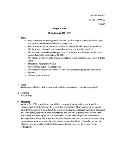 Courtroom Chess: People V. Allen 2017 Reshapes The Verdict