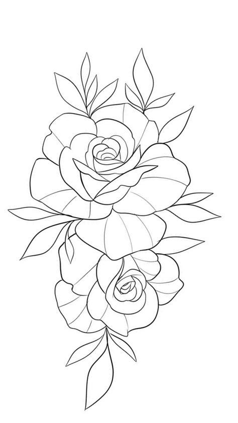 Pin By Edith Lawless On Roses In 2023 Flower Line Drawings Tattoo