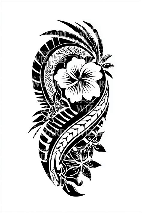 Polynesian Hibiscus Swirl Tattoo Design Tattoos Wizard Designs Polynesian Hibiscus Swirl Tattoo Design Tattoos Wizard Designs