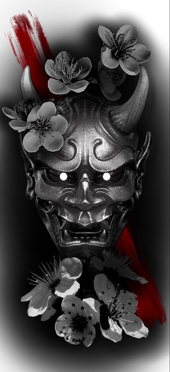 Samurai Maske Tattoo Hannya Maske Tattoo Samurai Tattoo Sleeve Oni