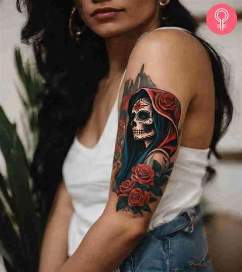 Santa Muerte Tattoo Santa Muerte Temporary Tattoo Death Tattoo