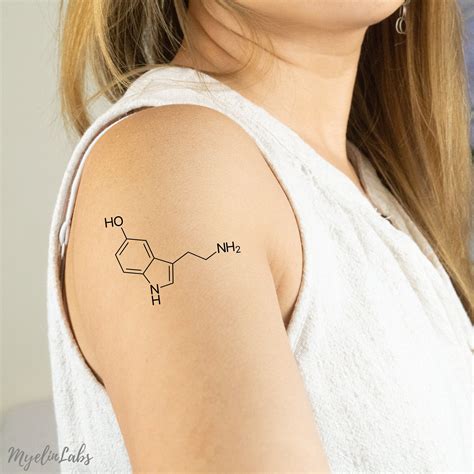 Serotonin Molecule Tattoo Small Serotonin Chemical Structure Temporary