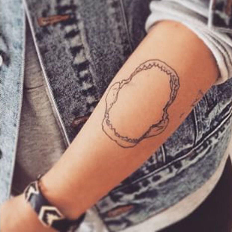 Shark Jaw Tattoo On Elbow Shark Jaw Tattoo On Elbow