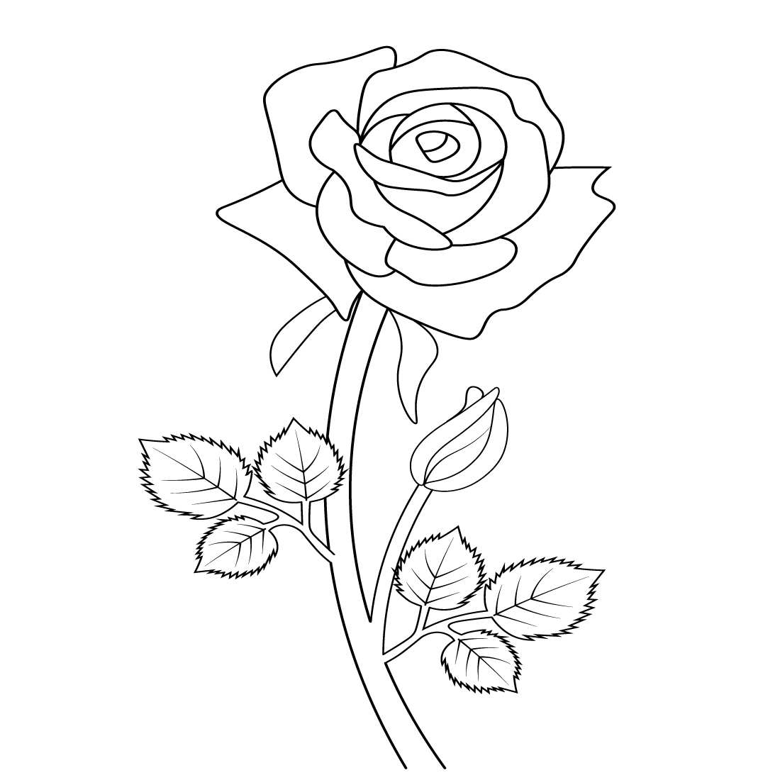 Simple Outline Sketch Of A Rose Drawing Vector Rose Drawing Wing Simple Outline Sketch Of A Rose Drawing Vector Rose Drawing Wing