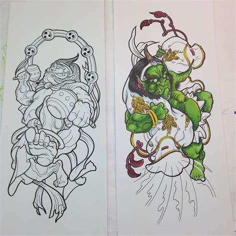 Sketch Raijin Fujin Tattoo He Was Present At The Creation Of The World Sketch Raijin Fujin Tattoo He Was Present At The Creation Of The World