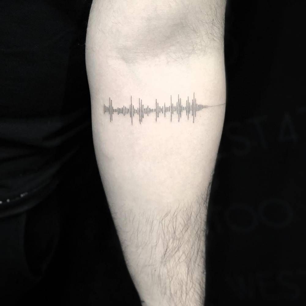 Sound Wave Tattoo On The Left Inner Forearm Sound Wave Tattoo On The Left Inner Forearm