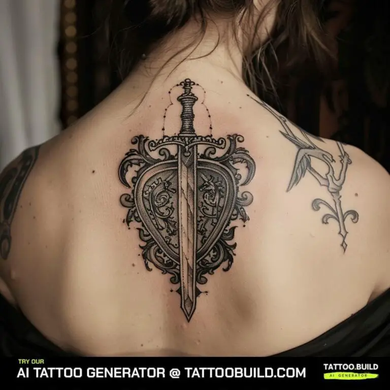Sword And Shield Tattoo