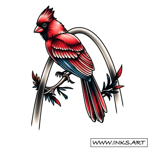Tattoo Design St Louis Cardinal And Gateway Arch Style Neotraditional