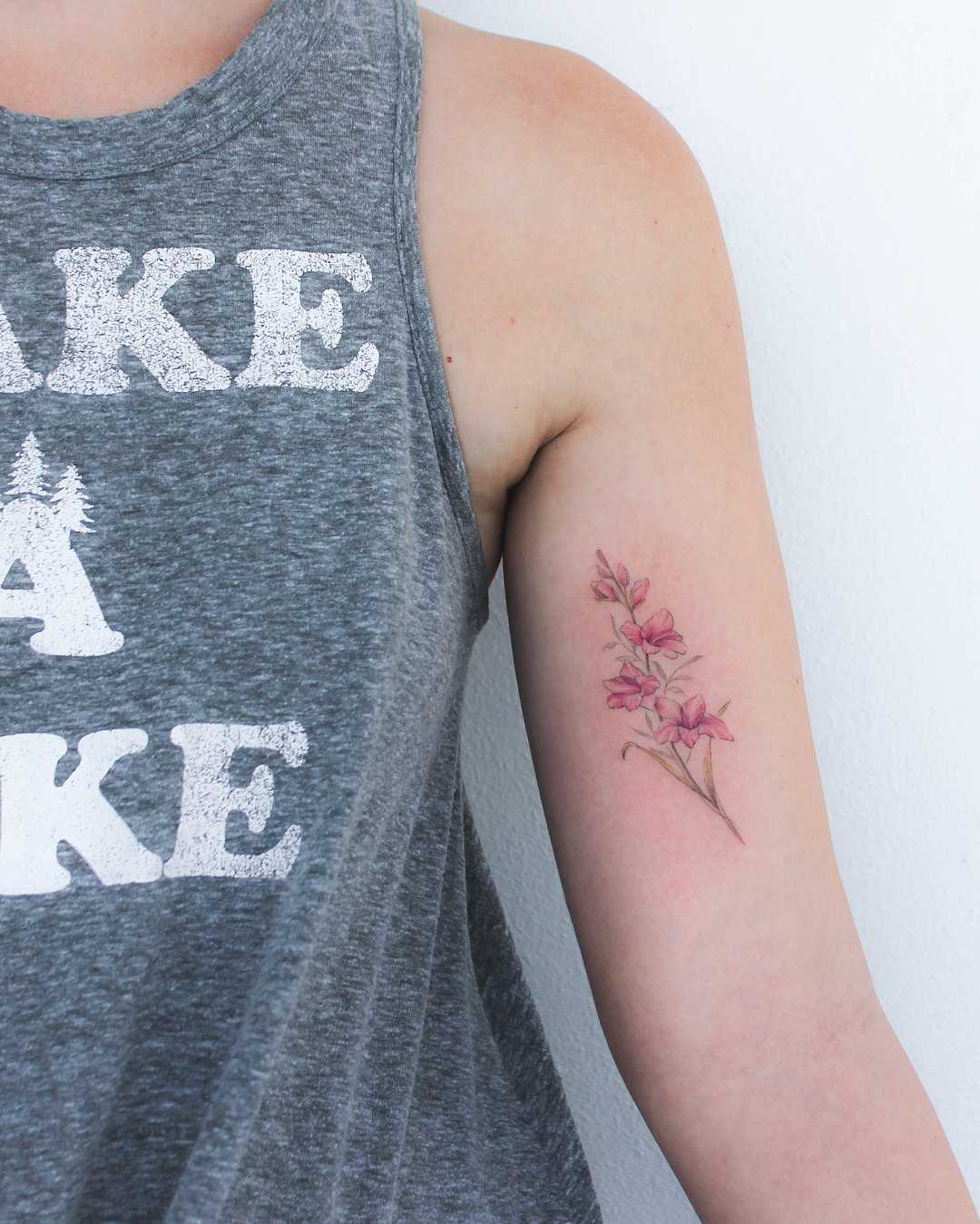 Tattoo Of Gladiolus Flowers