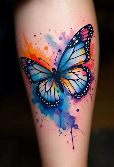 Vibrant Butterfly Tattoo With Watercolor Splash In 2025 Colorful Vibrant Butterfly Tattoo With Watercolor Splash In 2025 Colorful