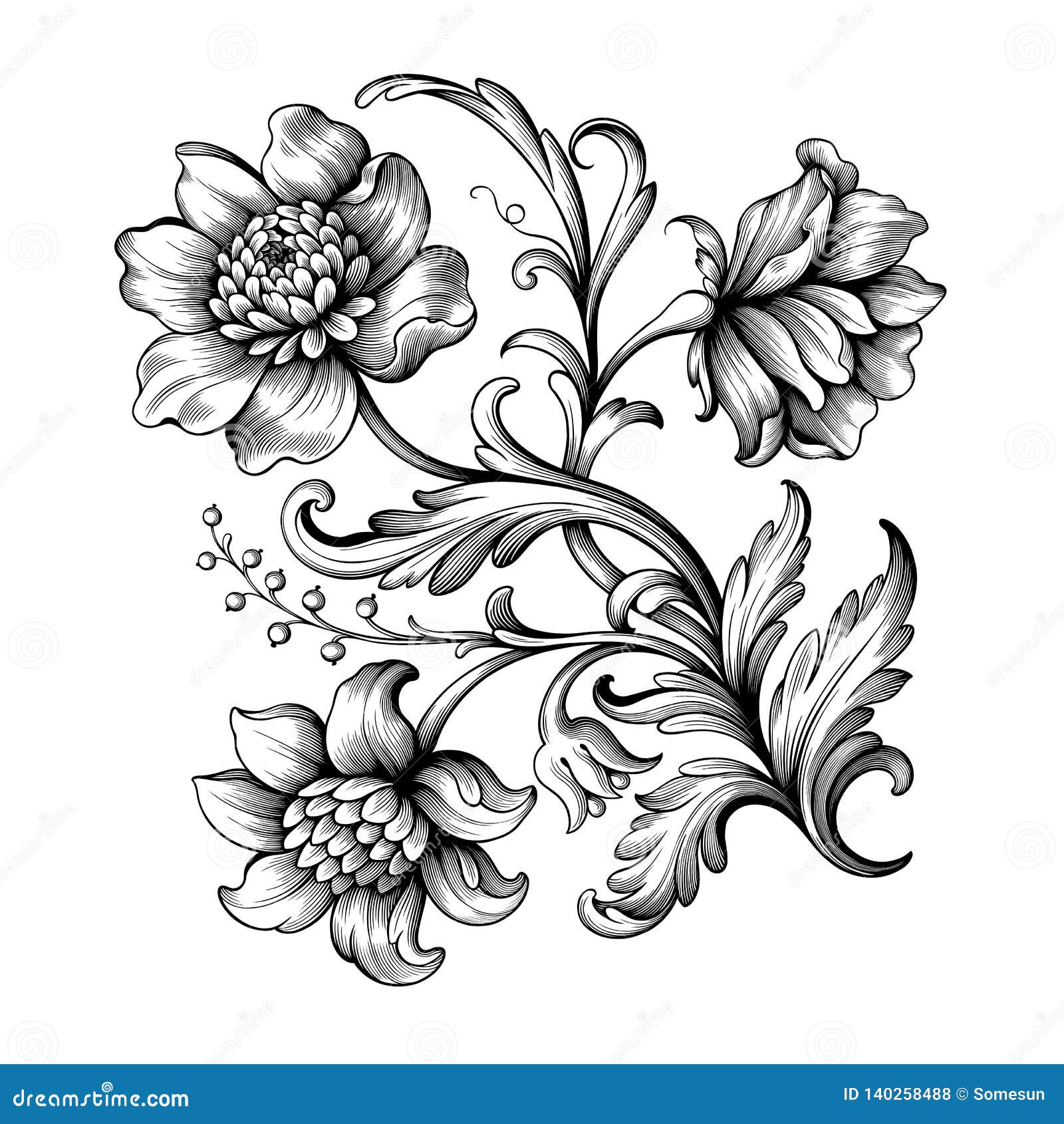 Victorian Flower Tattoos Victorian Flower Tattoos