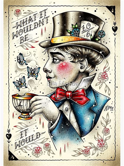 Would Not Be Mad Hatter Alice In Wonderland Cute Traditional Tattoo Flash Poster For Sale By Ellamobbs Redbubble Would Not Be Mad Hatter Alice In Wonderland Cute Traditional Tattoo Flash Poster For Sale By Ellamobbs Redbubble